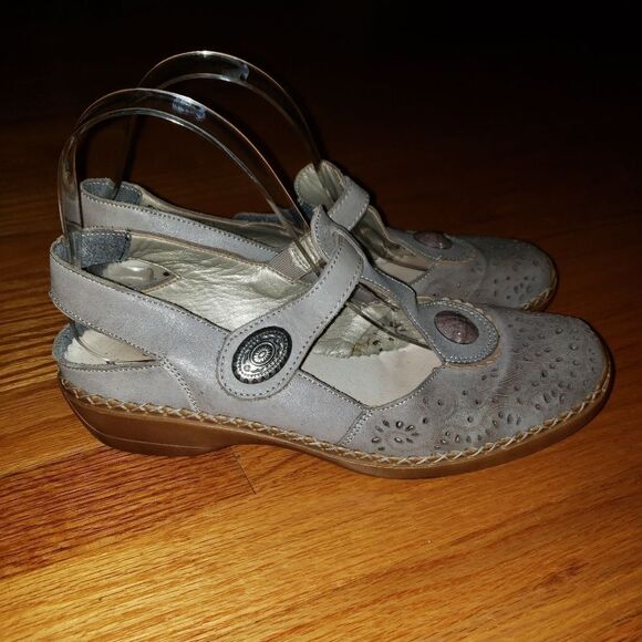 Rieker Antistress gray leather flats - Picture 1 of 7